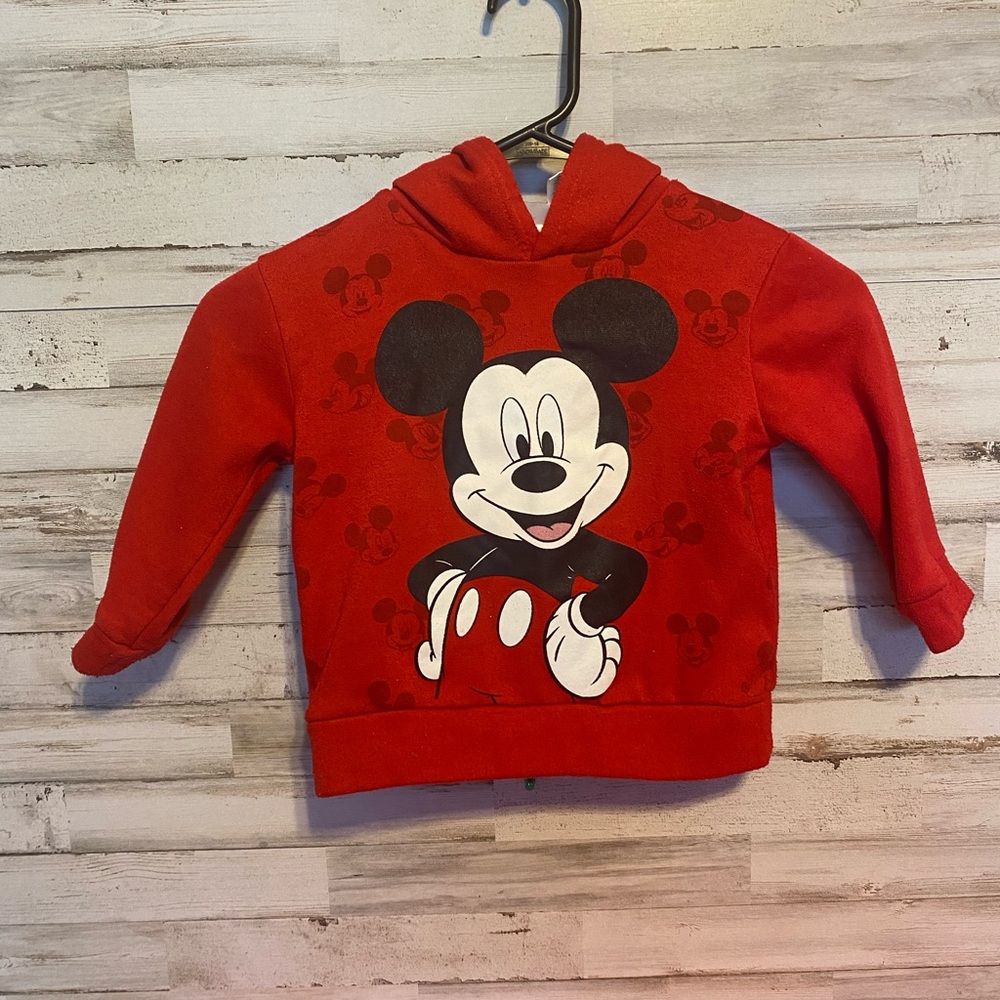 Disney Red Mickey Mouse Sweatshirt Hoodie